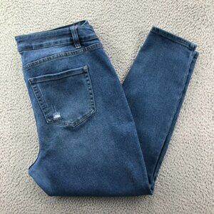 LANE BRYANT Womens Size 16 Mid Rise Medium Wash Super Stretch Denim Skinny Jeans
